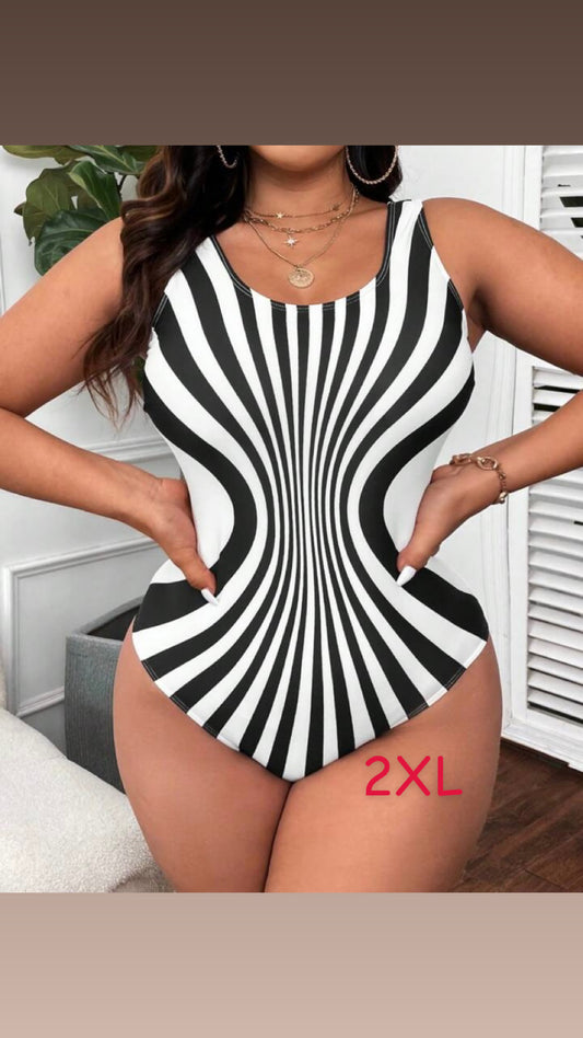 Black white geometric swim