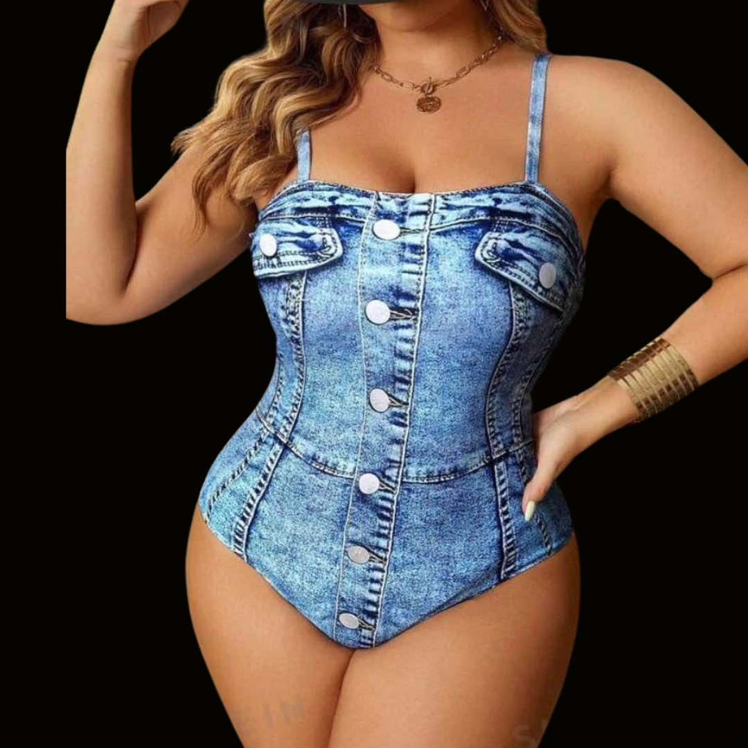 Blue denim 1 piece